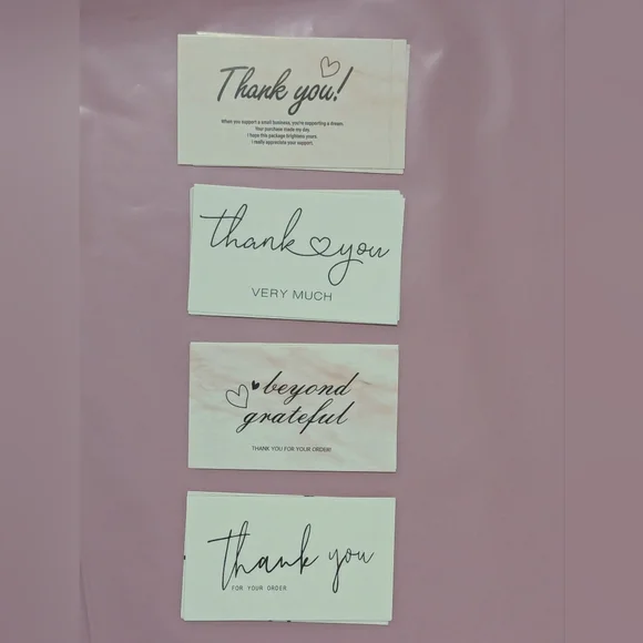 10 PCS Set Pink Poly Mailers 10x13 and asstd Thank You Cards - Picture 2 of 2